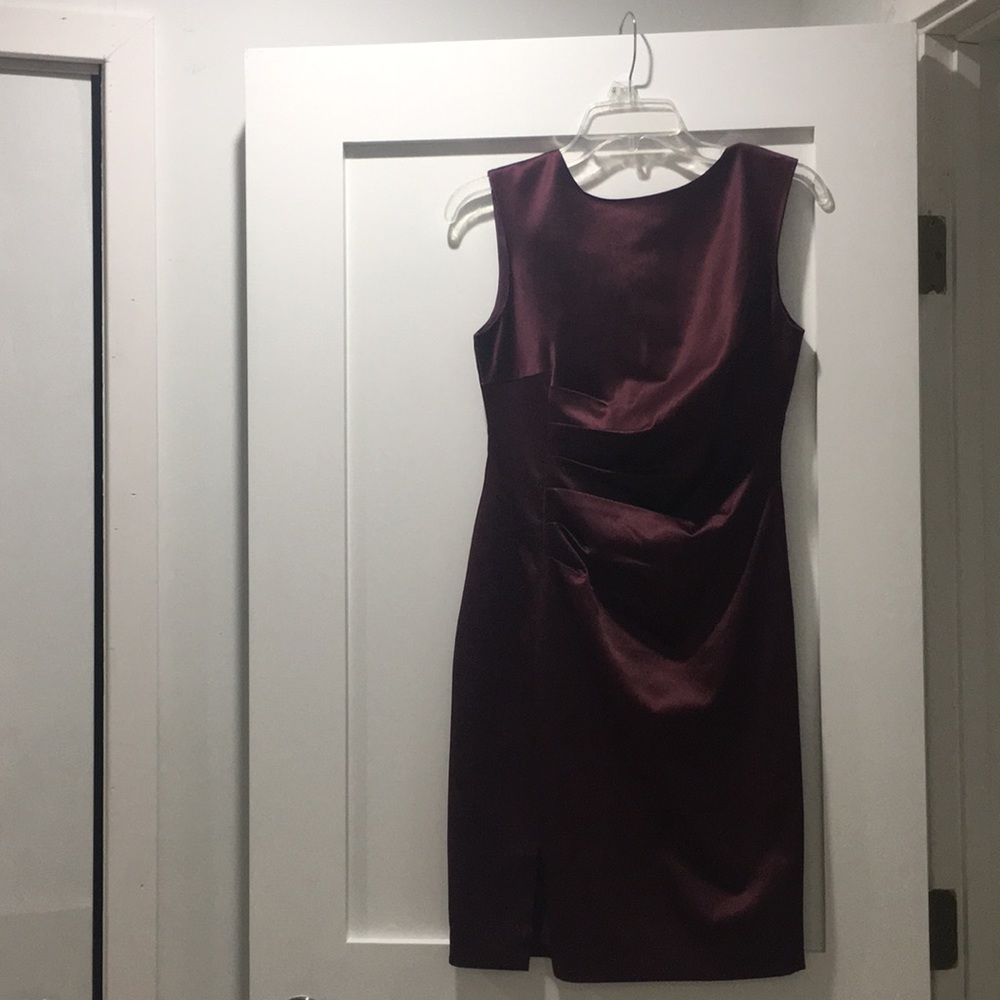 New Wine Dress with Slit.